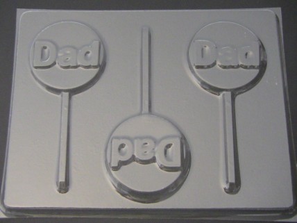 1103 Dad on Round Chocolate or Hard Candy Lollipop Mold